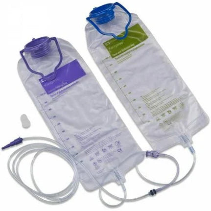 Kangaroo Joey Feeding Pump Set with Flush Bag, Anti-Free Flow (Transition Connectors Included )